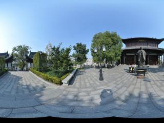 湖南衡陽 石鼓書院 大觀樓前孔子像全景