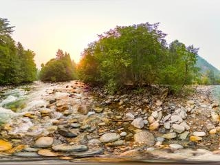 美國-華盛頓州北瀑布森林全景